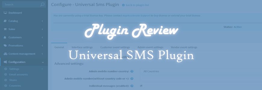 A look at Universal SMS Plugin for nopCommerce